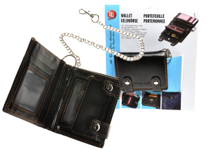 Brieftasche mit Kette schwarz