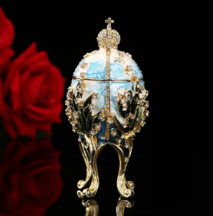 Schmuck-Ei im Fabergé-Stil blau