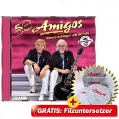 50 Jahre - Unsere Schlager von damals + Filzuntersetzer mit Halter Amigos (TA)