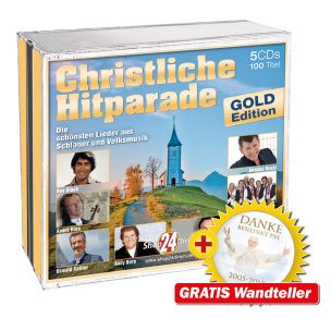 Christliche Hitparade - Gold Edition  + GRATIS Wandteller Papst Benedikt XVI