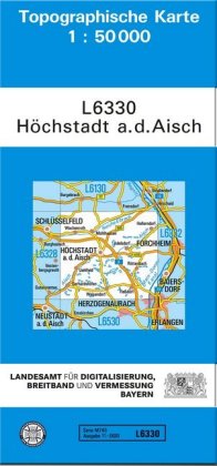 Topographische Karte Bayern Höchstadt a. d. Aisch