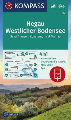 KOMPASS Wanderkarte Hegau Westlicher Bodensee, Schaffhausen, Konstanz, Insel Mainau