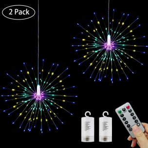 2er Pack Hängestern Feuerwerk mehrfarbig mit 120 LEDs 