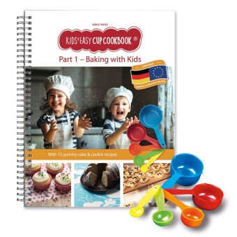 Kids Easy Cup Cookbook: Baking with Kids (Part 1), Baking box set incl. 5 colorful measuring cups, m. 1 Buch, m. 5 Beilage