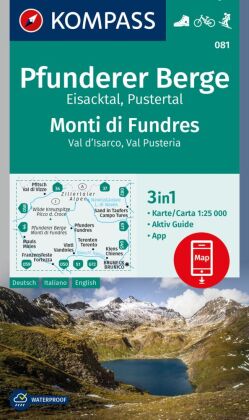 KOMPASS Wanderkarte 081 Pfunderer Berge/Monti di Fundres 1:25000