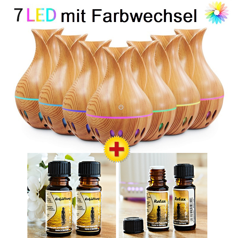 Aroma-Luftbefeuchter + Gratis Duftöl-Set 4-tlg.