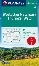 KOMPASS Wanderkarte 812 Westlicher Naturpark Thüringer Wald 1:50.000