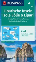 KOMPASS Wanderkarte 693 Liparische Inseln, Isole Eólie o Lìpari, Alicudi, Filicudi, Lìpari, Panarea, Salina, Strómboli, Vulcano 1:25.000