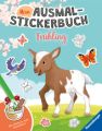 Ravensburger Mein Ausmalstickerbuch Frühling - Großes Buch mit über 300 Stickern, viele Sticker zum Ausmalen