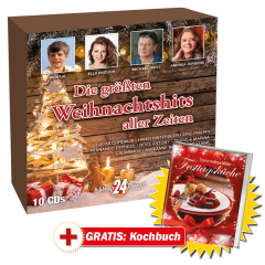 Unsere größten Schlagerhits aller Zeiten + Die größten Weihnachtshits aller Zeiten + GRATIS Kochbuch