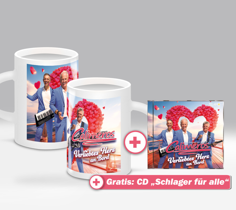 Verliebtes Herz an Bord Fan-Set Tasse + CD + GRATIS CD