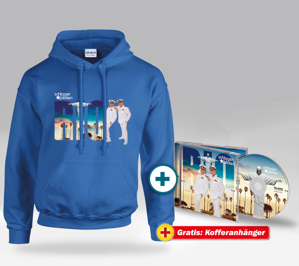 RIO Fan-Set Kapuzenpulli (M) + CD + GRATIS Kofferanhänger