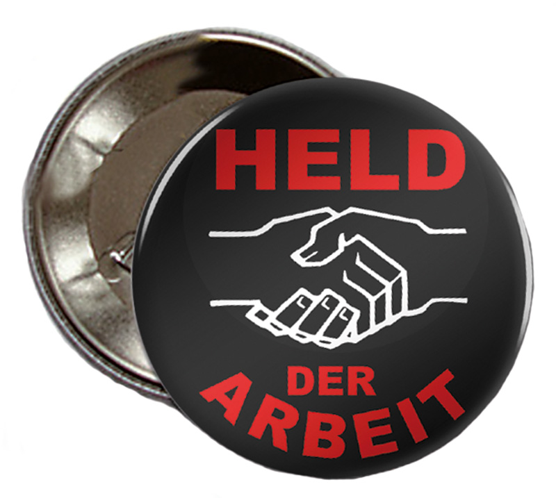 Held der Arbeit-Button - schwarz 