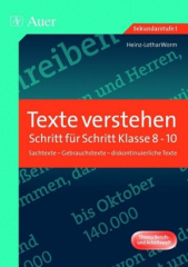 Texte verstehen - Schritt für Schritt, Klasse 8-10